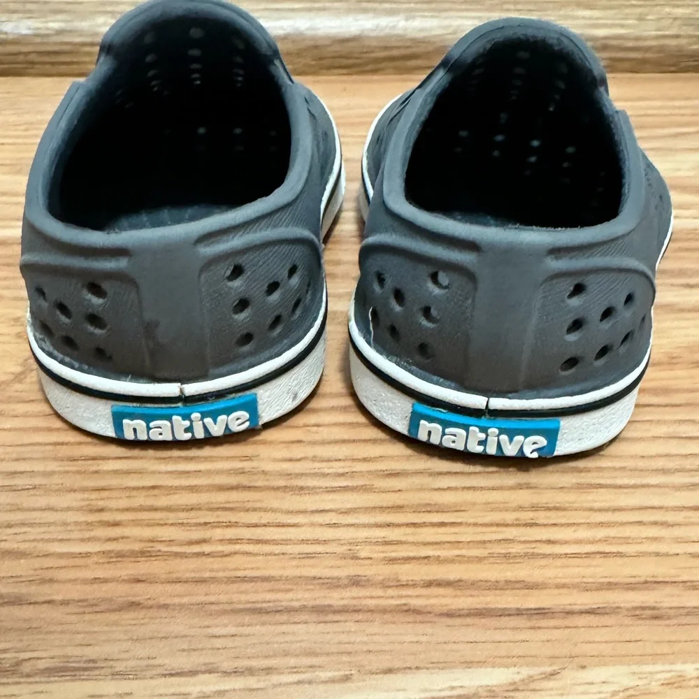 Native Kids Black Slip-On Clog Shoes